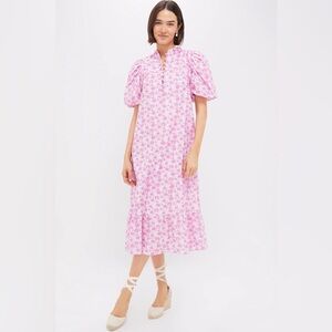 Pink Floral Midi Dress